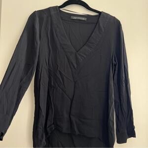 Zara Charcoal V-Neck Blouse